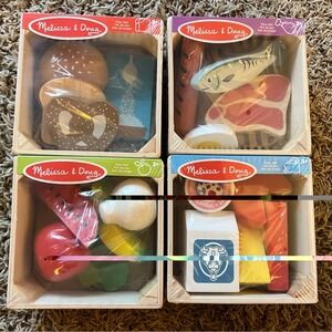 Melissa And Doug Kids Play Food Produce, Dairy, Meat, & Grain New